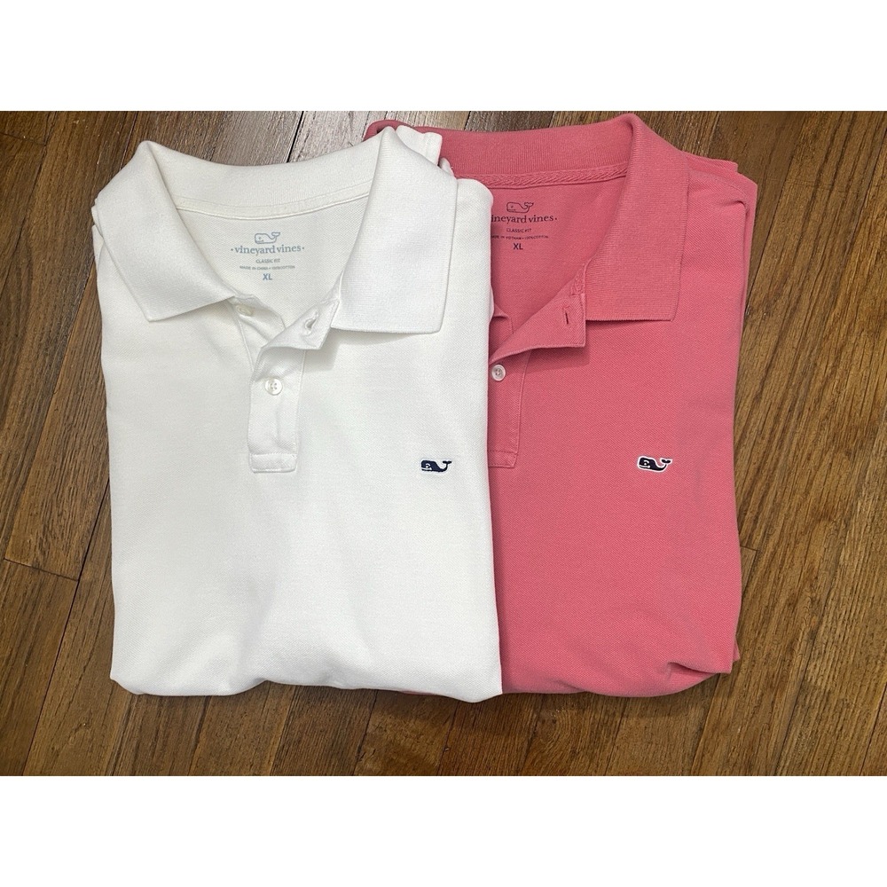 Vineyard Vines Men's XL Cotton Polo Shirt Classic Preppy Golf  -  LOT of 2